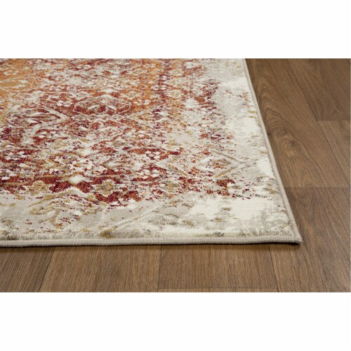 Heritage 9373 Ivory/Rust Anna Area Rug, Size - 5'3 x 7'8 Perspective: bottom