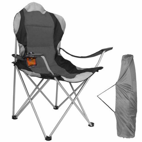 Foldable Camping Chair Heavy Duty Steel Lawn Chair Padded