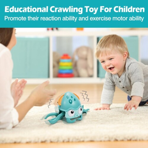 Rechargeable Baby Crawling Octopus Toy With Music Led