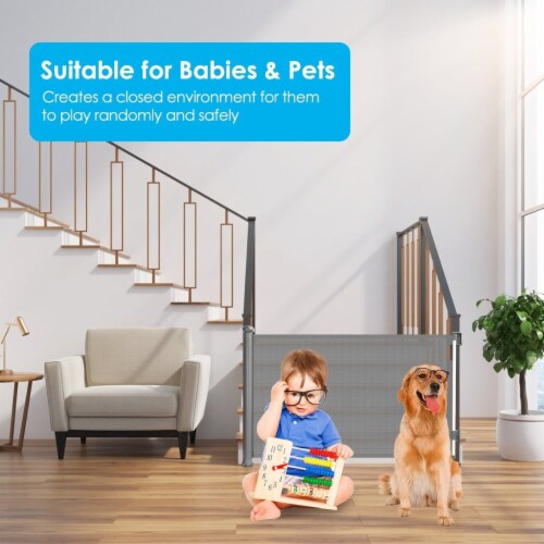 Retractable Baby Security Gate Door 58.3In Extra Wide Stair Gate For Toddlers Dogs Baby Gate 1 unit Gerbes Super Markets
