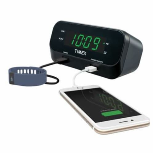 Timex® Rediset Dual Alarm Clock With Dual USB Charging Ports Perspective: bottom