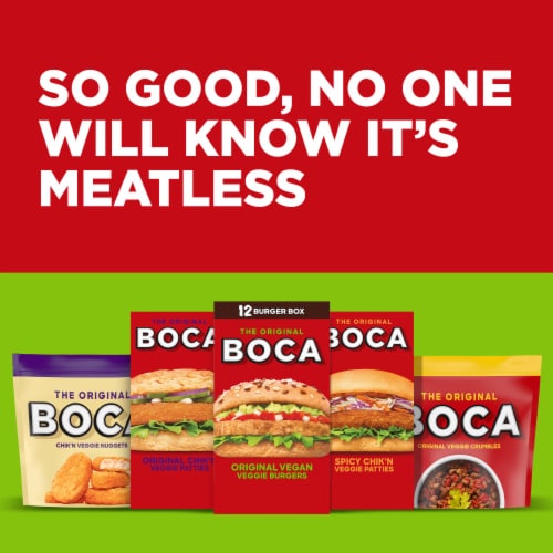 BOCA Original Vegan Veggie Burgers, Box Perspective: bottom