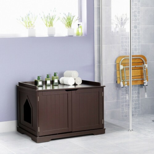Litter box storage bench clearance