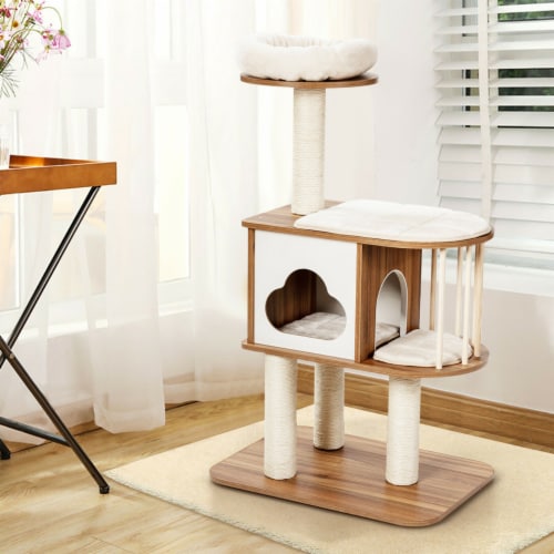 Modern wood cat tree hotsell