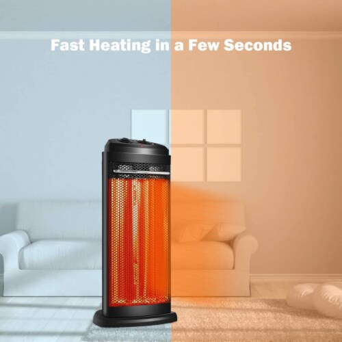 Gymax Quartz Heater Electric Radiant Tower Space Heater w/ Adjustable