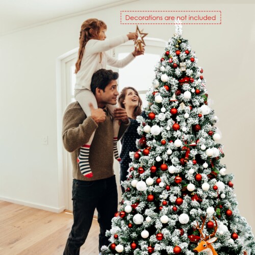 7.5 ft flocked christmas tree pre lit discount