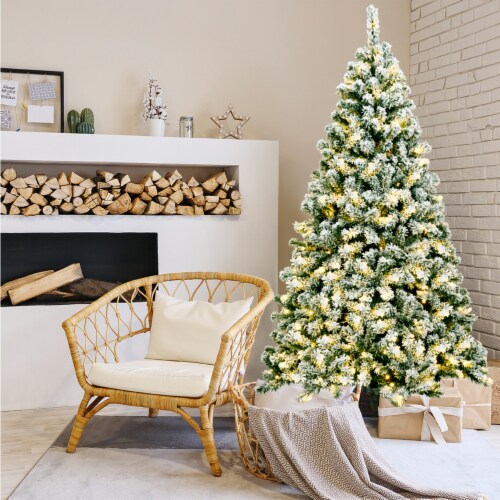 6ft pre lit snow tipped christmas tree deals