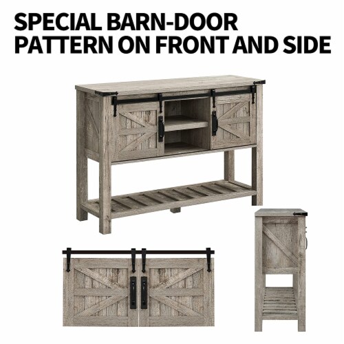Farmhouse console table with on sale barn doors
