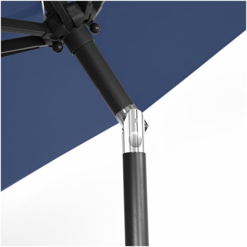WestinTrends 9 ft. Patio Solar Power LED Lights Market Umbrella, Navy Blue Perspective: bottom
