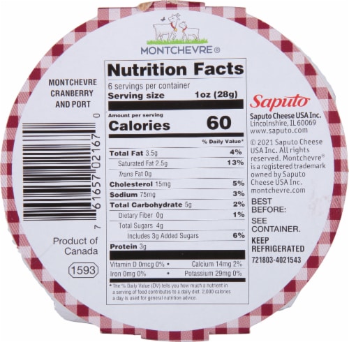 Montchevre® Cranberry Port Topped Goat Cheese Perspective: bottom