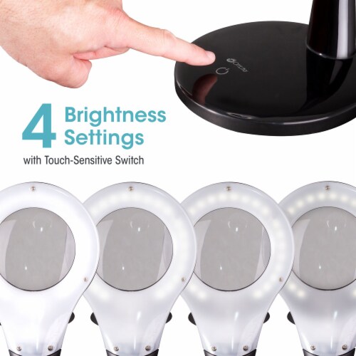 OttLite Prevention LED Flexible Magnifier Desk Lamp - Black Perspective: bottom