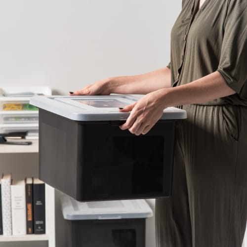 IRIS USA Letter & Legal Size Plastic Storage Bin Tote Organizing File