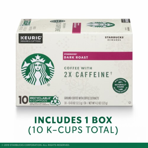 Starbucks 2X Caffeine Dark Roast K-Cup Coffee Pods Perspective: bottom