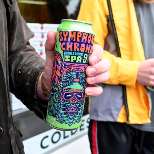 Deschutes Brewery® Symphonic Chronic Double Dank IPA Craft Beer Single Can Perspective: bottom