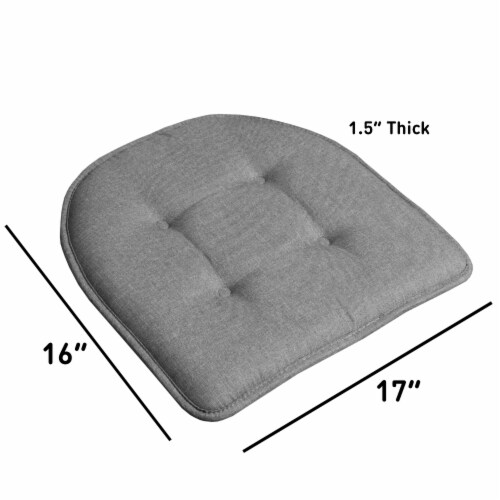 Sweet Home Collection  Solid U Shaped Memory Foam 17 x 16 Chair Cushions,  Charcoal, 2 PK, 2PK - Kroger