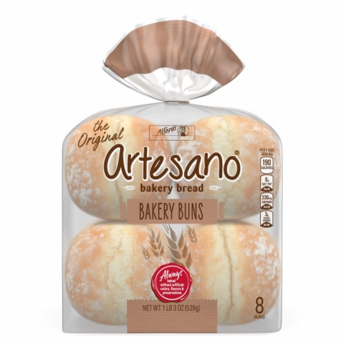 Alfaro's Artesano White Bakery Buns Perspective: bottom
