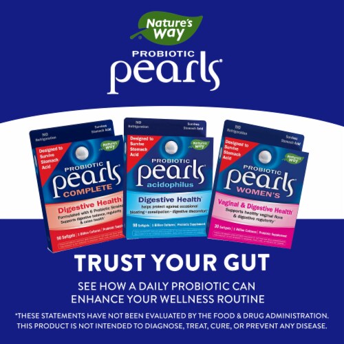 Enzymatic Therapy Yeast Balancing Probiotic Pearls Dietary Supplement Capsules Perspective: bottom