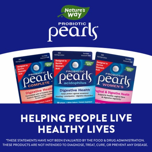 Nature's Way® Probiotic Pearls® Acidophilus Digestive Health Softgels Perspective: bottom