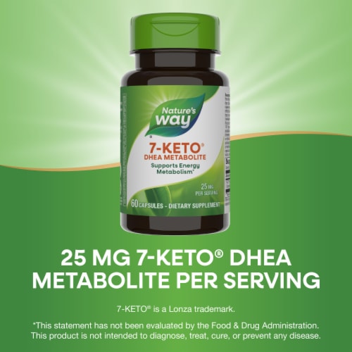 Nature's Way 7-KETO3 DHEA Metabolite 25mg Potency Capsules Perspective: bottom