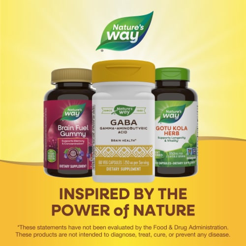 Nature's Way GABA Gamma-Aminobutyric Acid Capsules Perspective: bottom