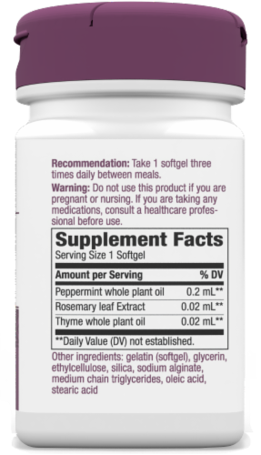 Enzymatic Therapy Peppermint Plus Supplement Softgels Perspective: bottom