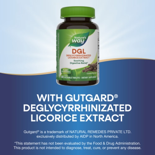 Nature's Way DGL Deglycyrrhinizated Licorice Extract Chewable Tablets Perspective: bottom