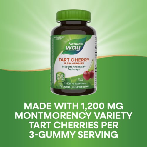 Nature's Way Tart Cherry Ultra Gummies 1200mg Perspective: bottom