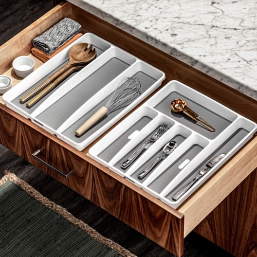 Madesmart® Six-Compartment Silverware Tray - White Perspective: bottom