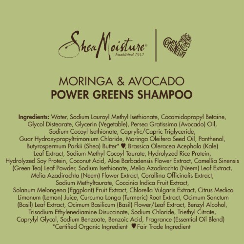 SheaMoisture® Sulfate-Free Power Greens Moringa & Avocado Shampoo for Curly Hair Perspective: bottom
