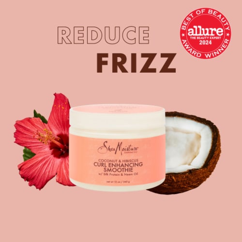 SheaMoisture Smoothie Curl Enhancing Cream,Coconut and Hibiscus Sulfate and Paraben Free Perspective: bottom