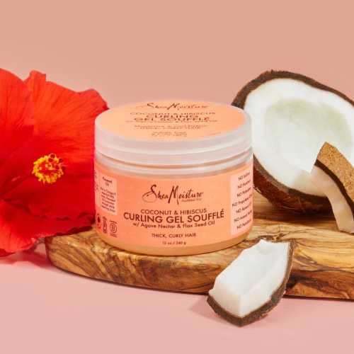 SheaMoisture Coconut and Hibiscus Curling Gel Souffle Perspective: bottom