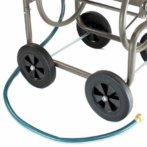 Liberty Garden 890 4 Wheel 200 Foot Lightweight Steel Frame Water Hose Reel Cart Perspective: bottom