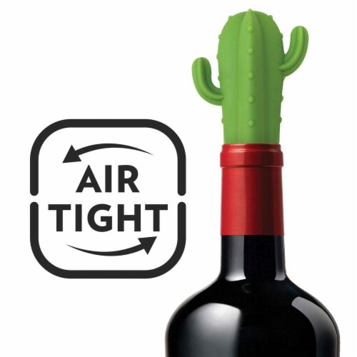 HAWWWY Cactus Bannana Wine Stopper Set - 2 Leak Proof Stoppers Perspective: bottom