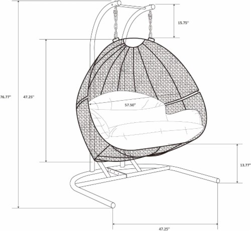 LeisureMod Outdoor Handcrafted Wicker Double Patio Egg Swing LeisureMod Outdoor Handcrafted Wicker Double Patio Egg Swing