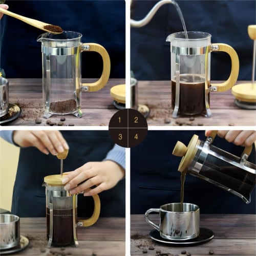 Stainless Steel and Glass French Press