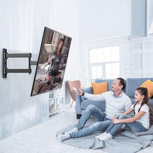 SUGIFT Full Motion Tv Wall Mount For Most 26-65 Inch Tv Up To 77 Lbs Max Vesa 400x400mm Perspective: bottom