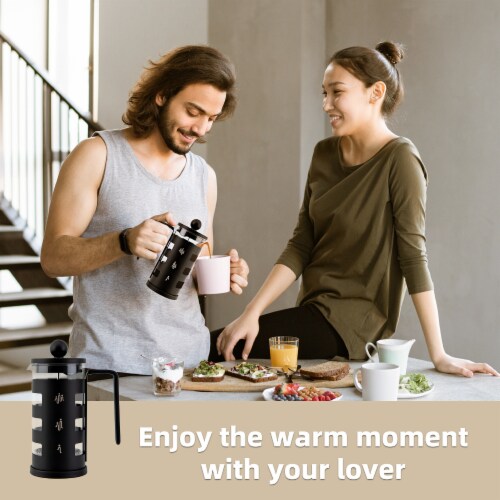 Stainless Steel 4-Cup French Press Coffee Maker with 4 Level Filtration System Perspective: bottom