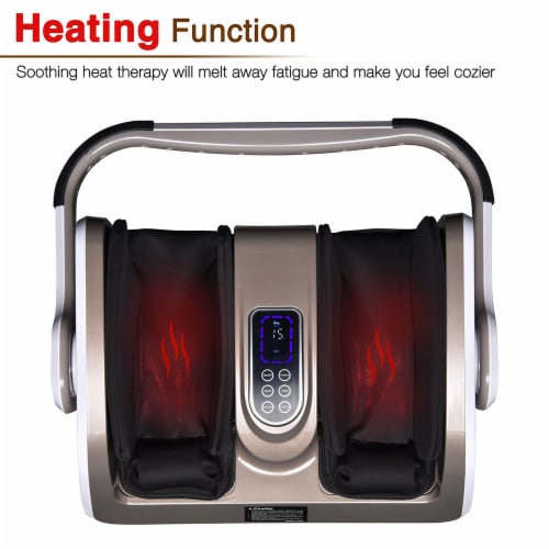 Electric Foot Massage Machine 360° Adjustable with Heat Shiatsu Roller Vibration Perspective: bottom
