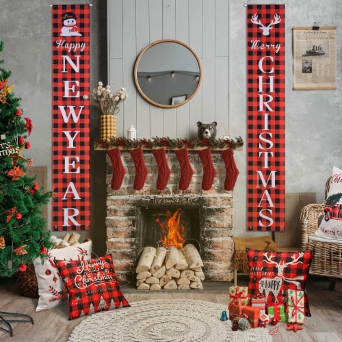 Christmas Pillow Covers Throw Cushion Case Linen Home Sofa Decoration 4 Pack 1 King Soopers