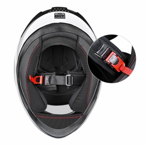 AHR DOT Full Face Motorcycle Helmet Visor Bluetooth Headset Intercom Music XL Perspective: bottom