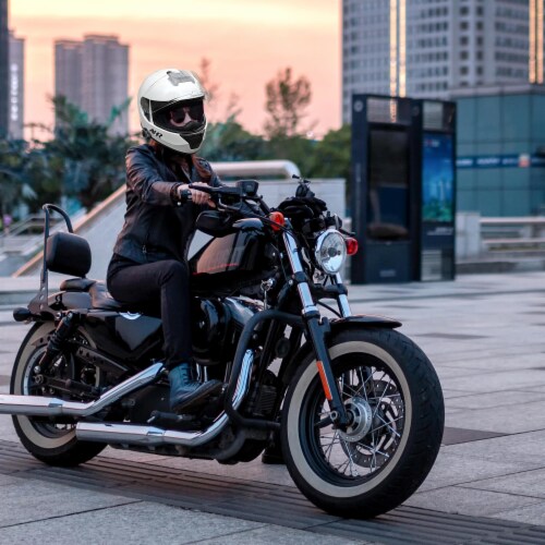 AHR DOT Full Face Motorcycle Helmet Visor Bluetooth Headset Intercom Music XXL Perspective: bottom
