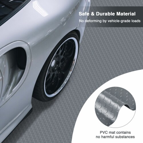 Yescom Garage Floor Mat Roll Non Slip Car Parking Protect Cover Trailer Gray 13x5 Ft Perspective: bottom