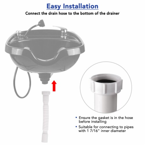 Wash Basin Drain Hose Kit Extendable Drainpipe Shampoo Bowl Accessory