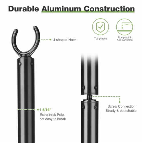 10 Ft String Light Pole Outdoor Metal Pole Aluminum Patio Backyard Party 2 Pack Perspective: bottom