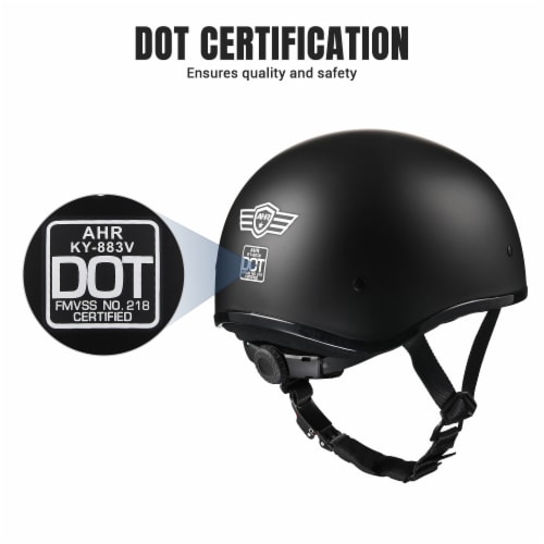 AHR Half Face Motorcycle Helmet Sun Visor DOT Approved Bike