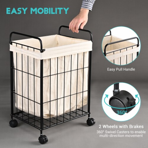 Storage Basket on Wheels  Storage bins with wheels, Laundry basket  storage, Storage baskets