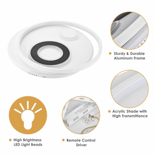 70W 30 Dimmable LED Ceiling Light Fixture Flush Mount Lamp with Remote Bedroom 1 Gerbes Super Markets