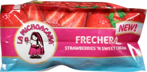 La Michoacana Frechera | Strawberries and Sweet Cream Sorbet Cups Perspective: bottom