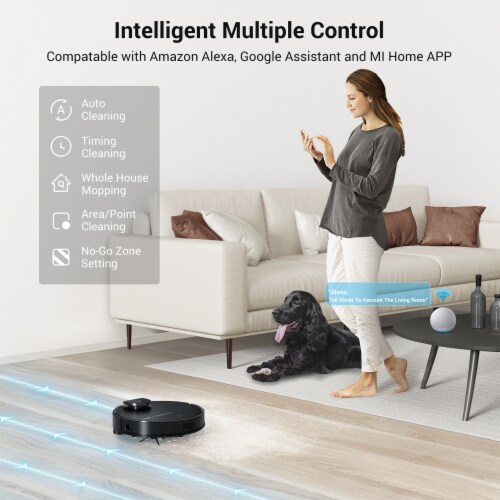 Viomi Smart Robot Vacuum V3 Max Duster Vacuum and Mop for Multi Floors, Black Perspective: bottom