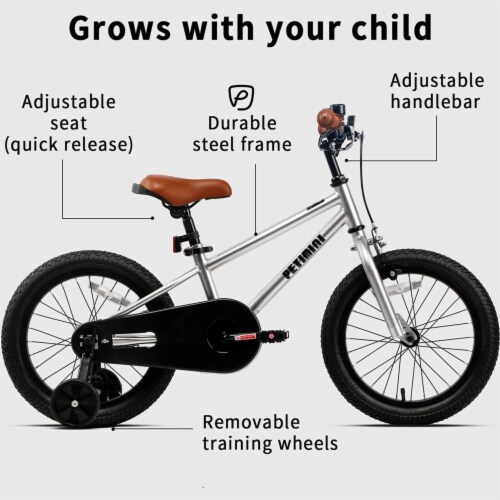 Petimini 16 In BMX Style Kids Bike w Training Wheels for 4 7